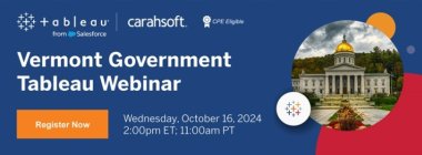 Vermont Government Tableau Webinar