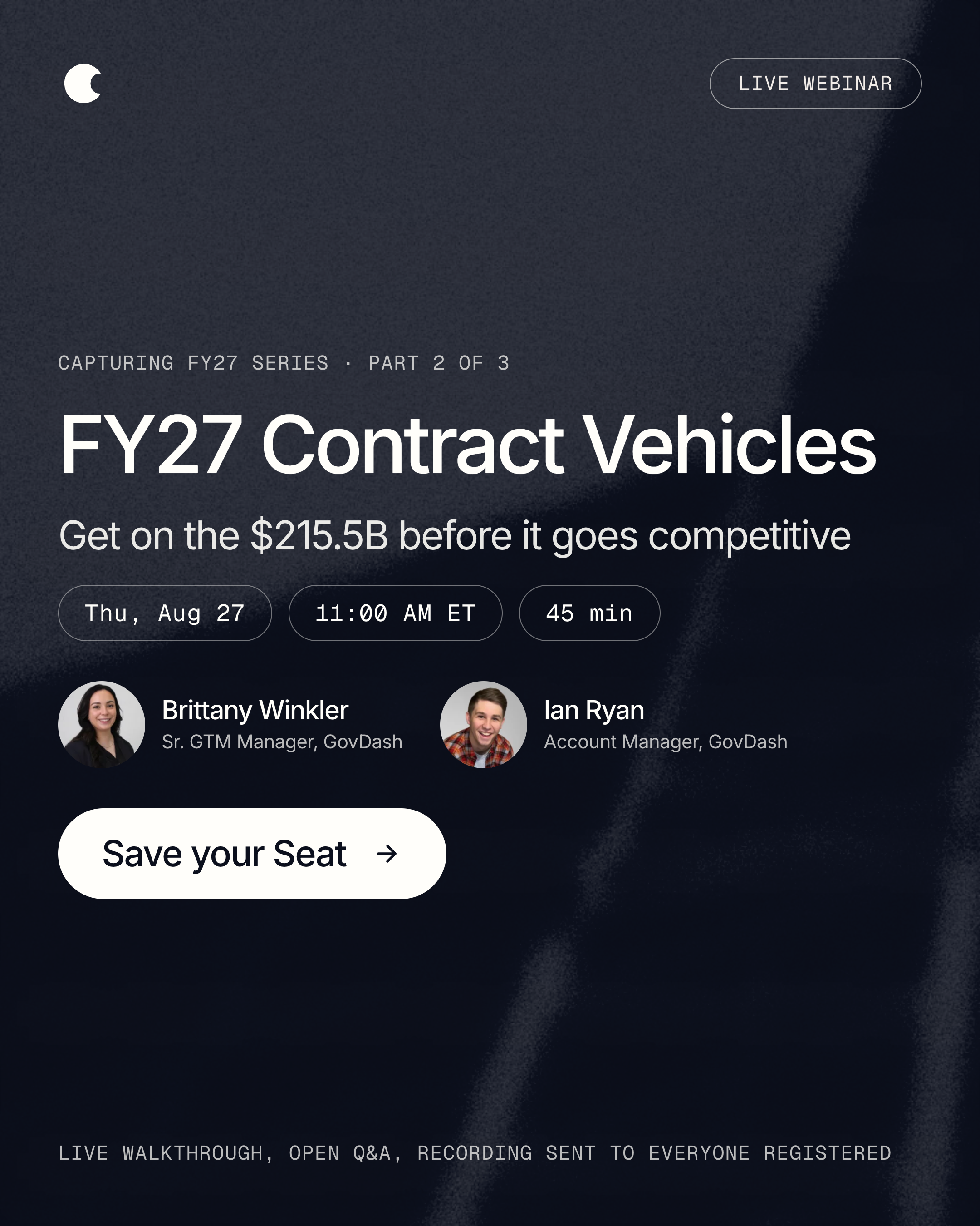 FY27 Contract Vehicles: $215.5B Still Pre-RFP