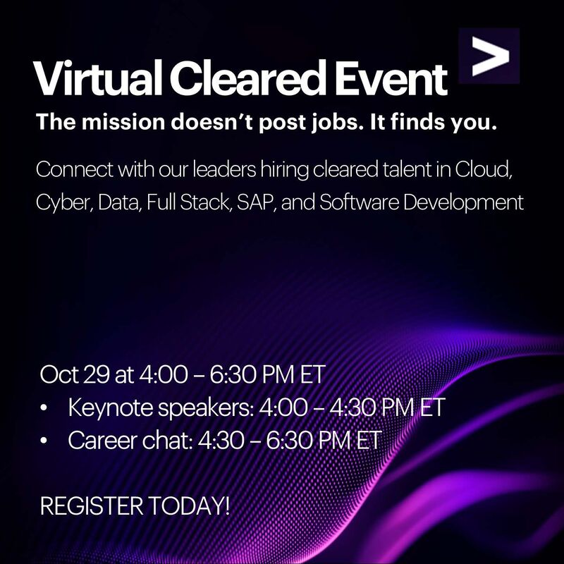 Oct 29 - Virtual Cleared Career Event